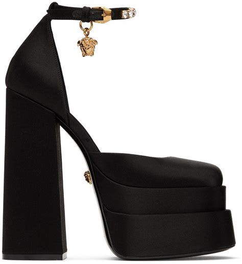 versace platform heels black|versace platform heels open toe.